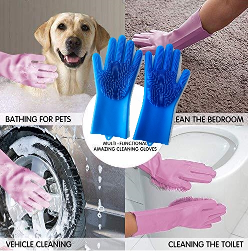 Silicone gloves are also great for cleaning carpets, tires, toilets and pets.