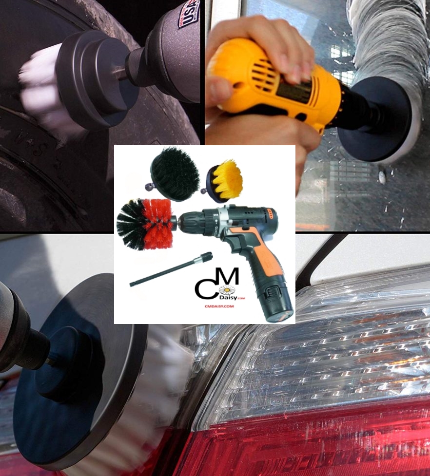 Drill brush attachments are perfect to clean the vehicles.