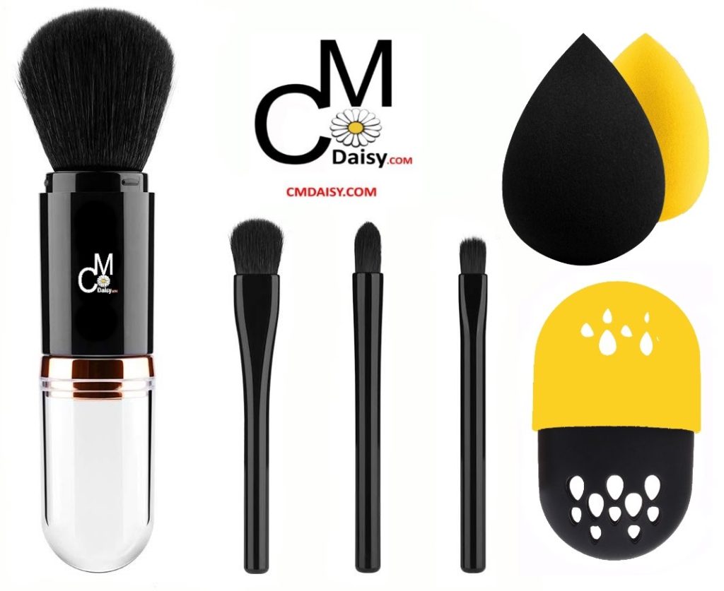 4 in 1 makeup brush, sponges and container