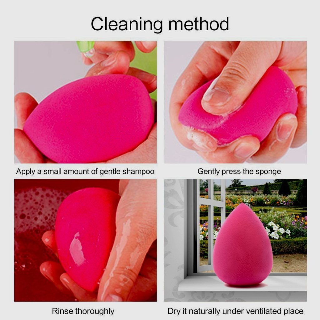 Cleaning method for blending sponges